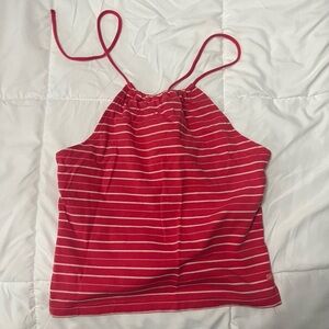 American Eagle Outfitters Hot Pink and White Striped Camisole